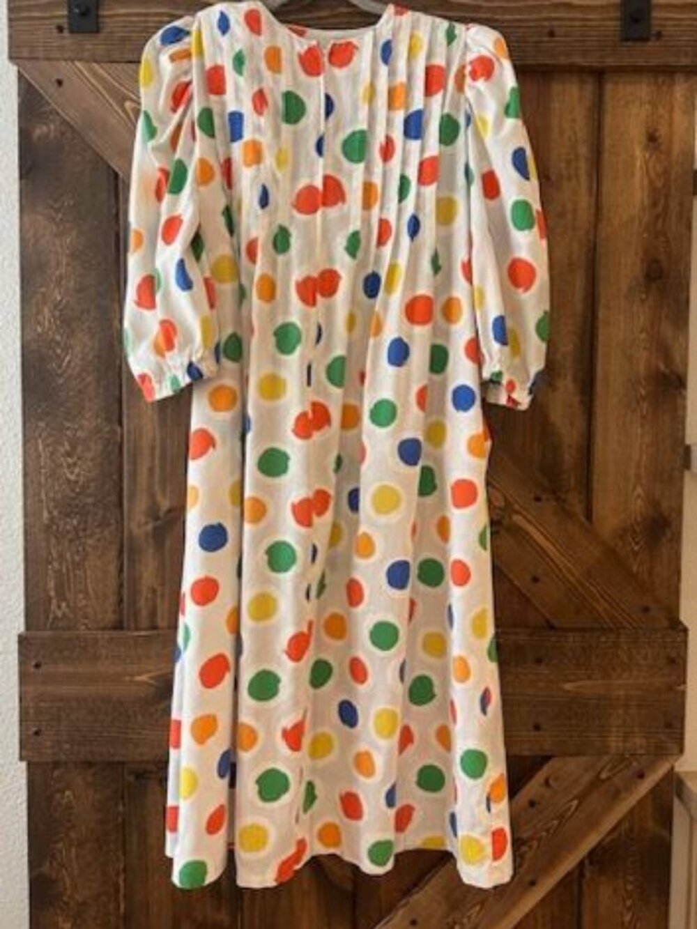 VTG David Brown California I. Magnin | Bright Polka Dot Nightgown Housecoat USA